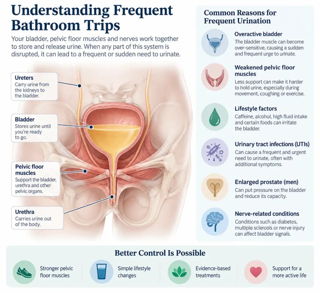 urinary incontinence symptoms and treatment options guide detailed infographics by incontinence direct Milton Keynes