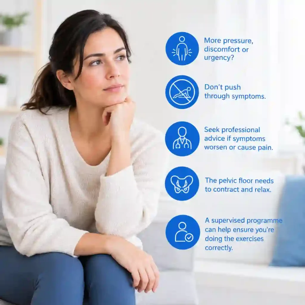 Pelvic-floor exercises Milton Keynes involve controlled contraction and relaxation. Persistent pressure, discomfort or urinary urgency may warrant professional assessment.