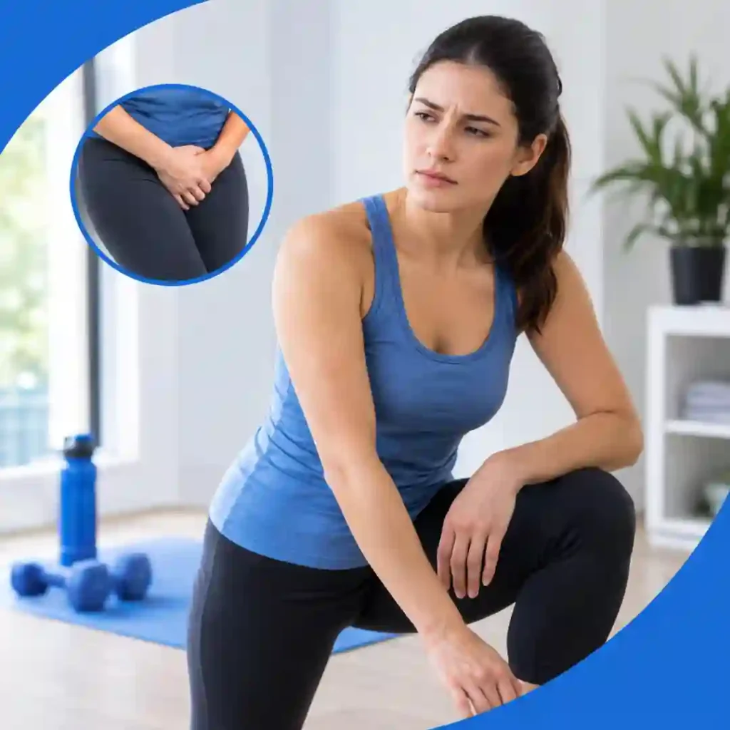 Pelvic-floor exercise Milton Keynes guidance for urinary leakage, focusing on correct muscle technique, relaxed breathing, muscle relaxation and seeking professional advice if symptoms worsen.